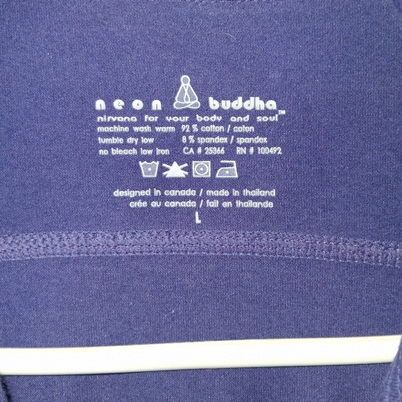 Neon Buddha Purple Lightweight Long Blazer Jacket Artsy Buttons Womens Large - Picture 4 of 6